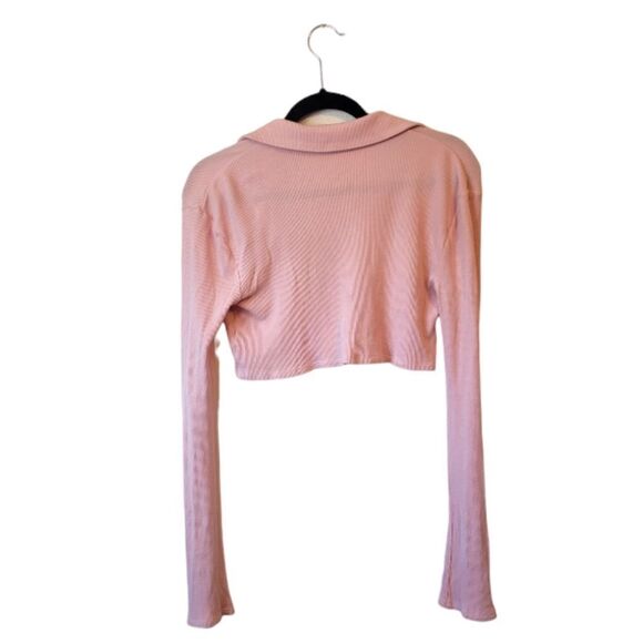 Lovers & Friends Light Blush Celeste Cropped Polo Top - Picture 3 of 7